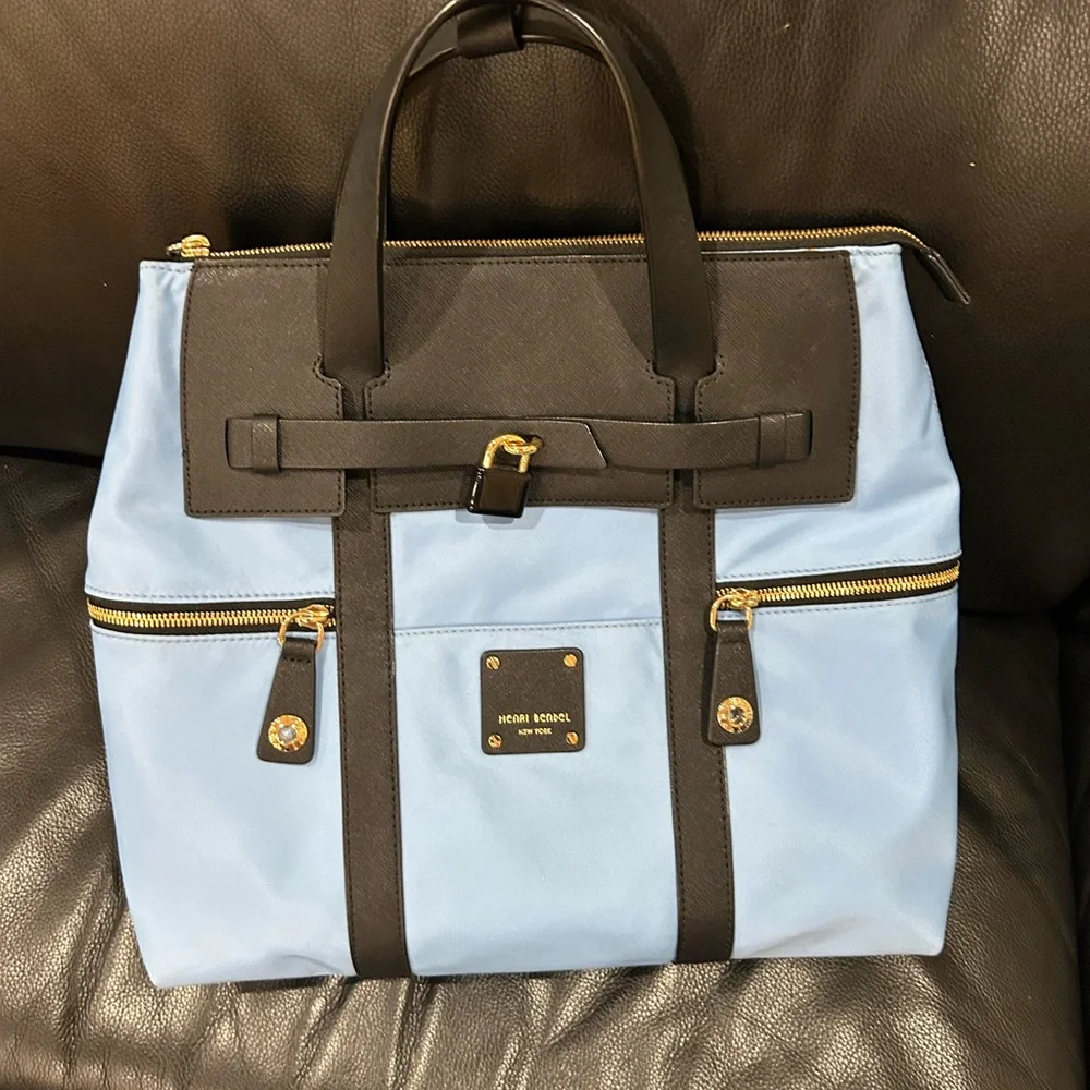 Henri Bendel Black and Blue Bag/ Backpack - Picture 6 of 16
